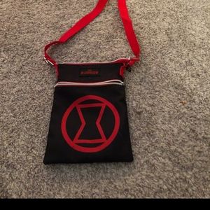 Black widow cross body bag.   Marvel. 9×7